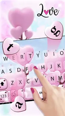 Pink Heart Tree Keyboard Backg android App screenshot 3