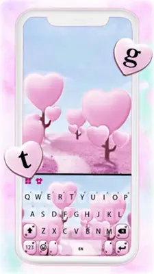 Pink Heart Tree Keyboard Backg android App screenshot 4